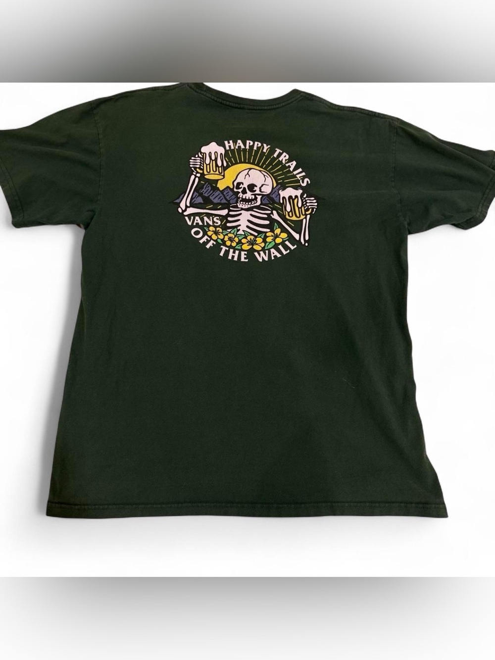Vans Dark Green 'Happy Trails' Graphic Short Sleeve Tee